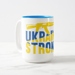 Oekraïne Sterke steun voor Oekraïne Tweekleurige Koffiemok