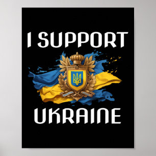 Oekraïne Steun Vlag En Symbool Oekraïense Mensen I Poster