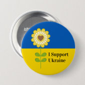  oekraïne steun zonnebloem ronde button 7,6 cm (Voorkant /achterkant)