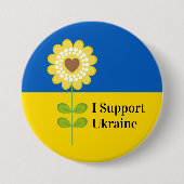  oekraïne steun zonnebloem ronde button 7,6 cm (Voorkant)