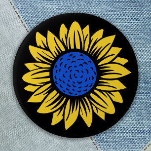 Oekraïne Sunflower Oekraïense solidariteit Ronde Button 7,6 Cm