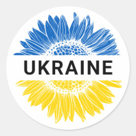 Oekraïne Sunflower Support Oekraïense solidariteit Ronde Sticker