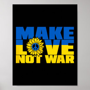 Oekraïne Svg Maak Liefde Niet Oorlog Zonnebloem Poster