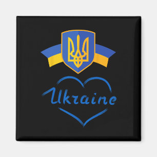 Oekraïne Symbool Oekraïense Vlag Gouden Drietand M Magneet