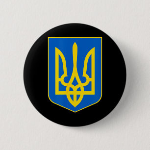 Oekraïne Symbool Tryzub Patriottisch Slava Ukraini Ronde Button 5,7 Cm