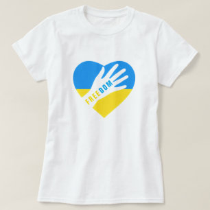 Oekraïne T-shirt Vrijheid Oekraïense Vlag Hart