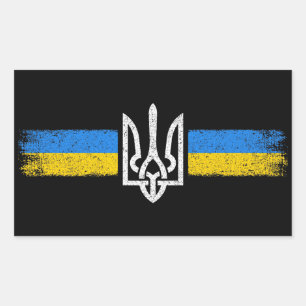 Oekraïne Trident - Oekraïne vlag symbool Rechthoekige Sticker