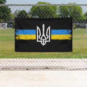 Oekraïne Trident - Oekraïne vlag symbool Spandoek