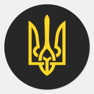 Oekraïne Trident Symbol Middle Oekraïense Zelensky Ronde Sticker