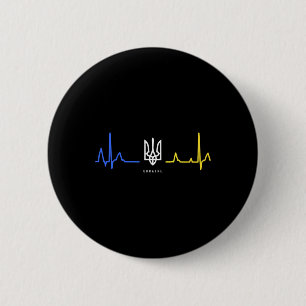 Oekraïne Tryzub Oekraïense Vlag Drie-tand Zelensky Ronde Button 5,7 Cm