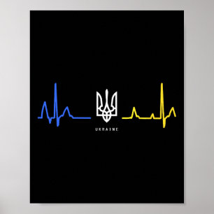 Oekraïne Tryzub Oekraïense Vlag Driehoek Zelensky Poster