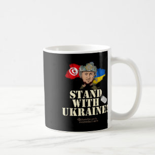 Oekraïne Tunesië Vlaggen Zelensky Sta Bij Oekraïne Koffiemok