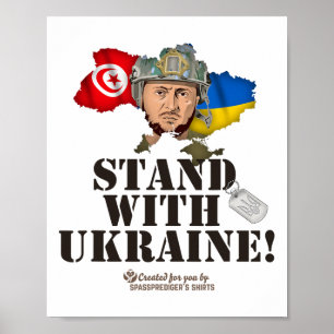 Oekraïne Tunesië Vlaggen Zelenskyy Steun Oekraïne Poster