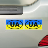 Oekraïne UA Europees ovaal Bumpersticker (Op auto)