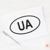 Oekraïne "UA" Ovale Sticker (Envelop)