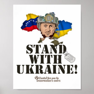 Oekraine Venezuela Vlaggen Zelensky Steun Oekraine Poster