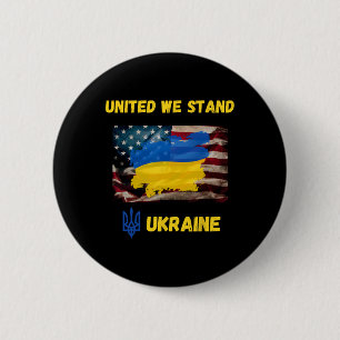 Oekraïne Verenigd Staan We American Friendship Vla Ronde Button 5,7 Cm
