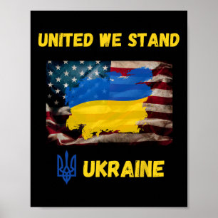 Oekraïne Verenigd Wij Staan Amerikaanse Vriendscha Poster
