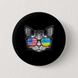Oekraïne Verenigde Staten Vlag Roots Cat Oekraïens Ronde Button 5,7 Cm