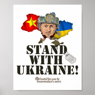 Oekraïne Vietnam Vlaggen Selenskyj Steun Oekraïne Poster