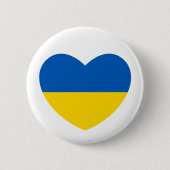Oekraïne Vlag Blauw Geel Hart Ronde Button 5,7 Cm (Voorkant)