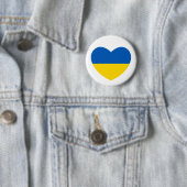 Oekraïne Vlag Blauw Geel Hart Ronde Button 5,7 Cm (In situ)
