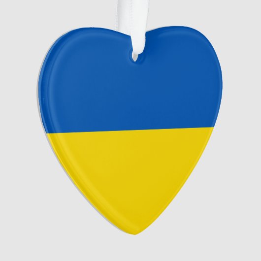 Oekraïne vlag blauw geel schattig hart ornament (voorkant)