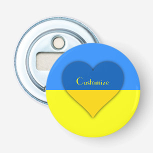 Oekraïne Vlag Blauw Geel Thunder_Cove Button Flesopener