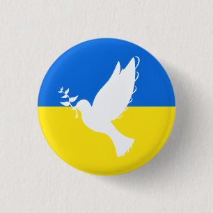 Oekraïne Vlag Button Peace Dove Freedom Support