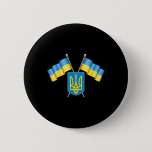 Oekraïne Vlag Embleem Wapen Nationaal Embleem Oekr Ronde Button 5,7 Cm