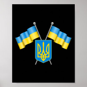 Oekraïne Vlag Embleem Wapen Wapenschild Nationaal Poster