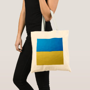 Oekraïne vlag geel blauw geometrisch rooster tote bag