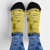 Oekraïne vlag geel blauw houtextuurpatroon sokken (Top)