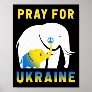 Oekraïne Vlag Olifant Vintage Oekraïens Oekraïne  Poster