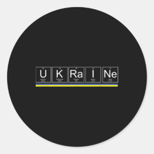 Oekraïne Vlag Periodiek Systeem Elementen Oekraïen Ronde Sticker