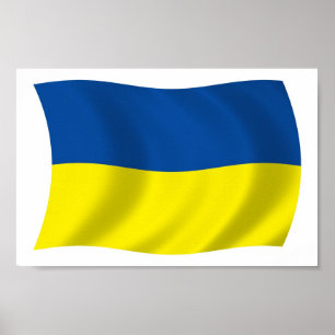 Oekraïne Vlag Poster Print