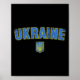 Oekraïne Vlag Vintage Mannen Vrouwen Kinderen Oekr Poster