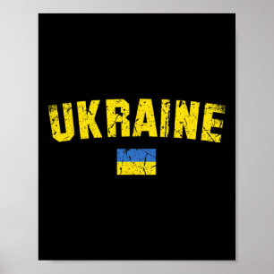 Oekraïne Vlag Vintage Mannen Vrouwen Kinderen Oekr Poster