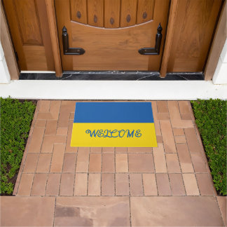 Oekraïne vlag welkom deur mat