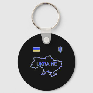 Oekraïne Voetbalteam Ukr Kaart En Trident Jersey F Sleutelhanger