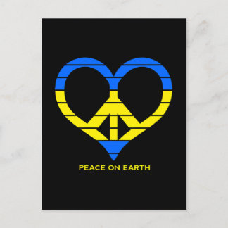 Oekraïne Vrede op aarde Shirt Retro Peace Love U Briefkaart