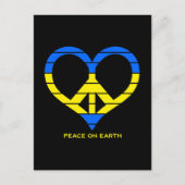 Oekraïne Vrede op aarde Shirt Retro Peace Love U Briefkaart (Voorkant)