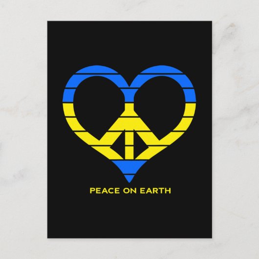 Oekraïne Vrede op aarde Shirt Retro Peace Love U Briefkaart (Voorkant)