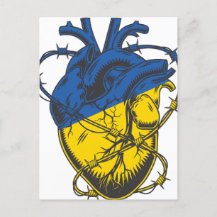 Oekraïne vrede prikkeldraad hart liefde oekraïens briefkaart