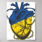 Oekraïne vrede prikkeldraad hart liefde oekraïens poster (Voorkant)
