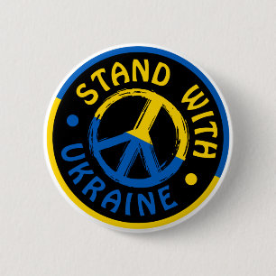 Oekraïne: vredessymbool voor Oekraïne Ronde Button 5,7 Cm