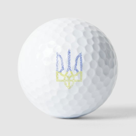 Oekraïne wapen trident tryzub spiraal patroon golfballen (Voorkant)