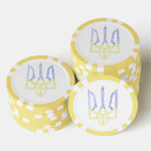 Oekraïne wapen trident tryzub spiraal patroon poker chips