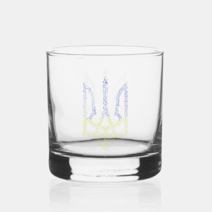 Oekraïne wapen trident tryzub spiraal patroon whisky glas