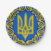 Oekraïne, wapenstilstand, Tryzub Oekraïense Republ Papieren Bordje (Voorkant)